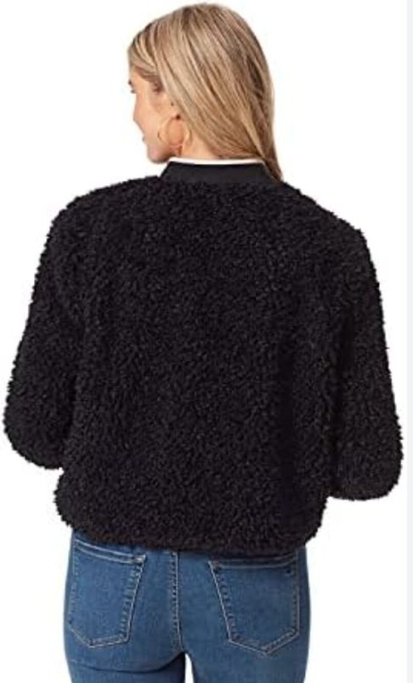 Jessica Simpson Women NWT Kataleya Long Sleeve Faux Fur Cozy Bomber Jacket M - Picture 3 of 10